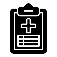 Obraz premium Medical Report Glyph Icon Vector, HIV AIDS Awareness Medical Symbol for Healthcare, Hospital, and Prevention Campaign Design