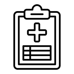 Obraz premium Medical Report Outline Icon Vector, HIV AIDS Awareness Medical Line Symbol for Healthcare, Hospital, and Public Health Campaign Design
