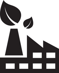 industrial factory leaf nature icon illustrator design 