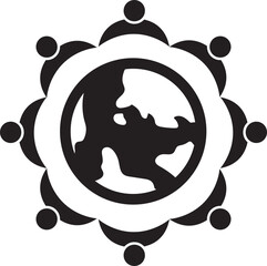 world people human connection logo icon illustrator design 