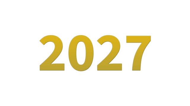 1から2027まで数字がカウントアップ後にクラッカーの紙吹雪のアニメーション（背景透過）