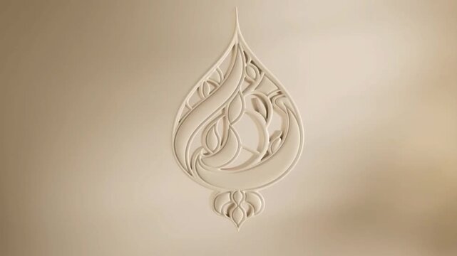 Minimal White Islamic Ornament Smooth Motion Background