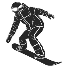 Obraz premium A dynamic skier in action captured as a striking black and white silhouette high quality professional