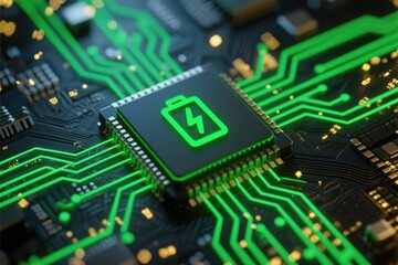 Obraz premium Electric vehicle charging technology relies on high power circuits for battery storage and improved energy efficiency in electronic systems