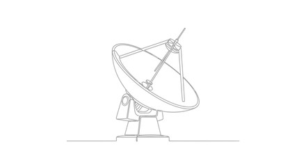 Satellite Dish Antenna Continuous Line Drawing