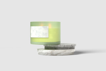 Realistic Candle jar Blank mockup  