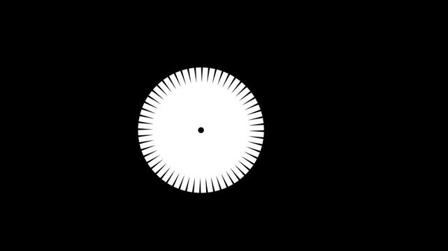 Abstract White Radial with Central Dot on Black Background Minimalist Geometric Pattern Animation de