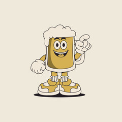 vector illustration of a cartoon beer