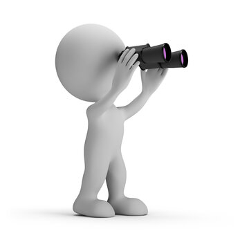 3d man with binoculars