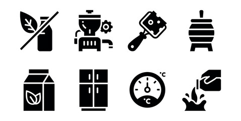 Naklejka na ściany i meble Food and drink processing icons set