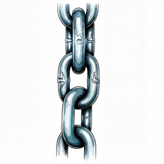 Obraz premium International Workers' Day metal chain strength and unity symbol cartoon illustration isolated on white background