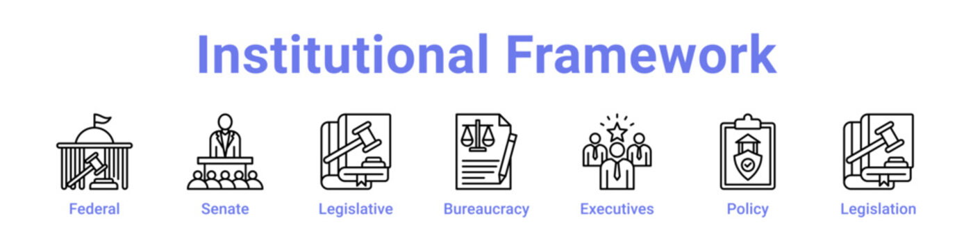 -Institutional Framework Icon Banner and Collection