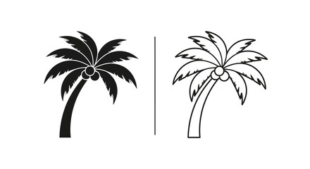 Obraz premium Two palm trees on white background Vector