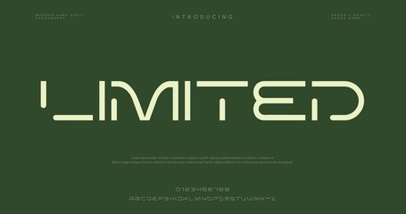 A modern graphic design featuring the word LIMITED on a green background © Font