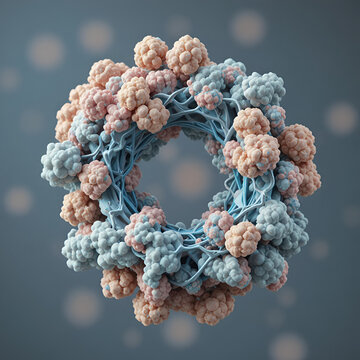 Colistin, polymyxin E molecule. It is cyclic polypeptide antibiotic. Molecular model. 3D rendering