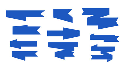 Fototapeta premium blue banner vectors diverse arrow shapes and graphic elements for modern web design marketing labels and infographics.