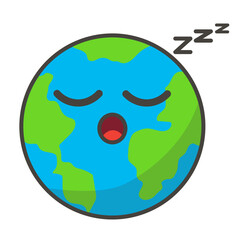 Fototapeta premium Sleeping Earth Globe Emoji