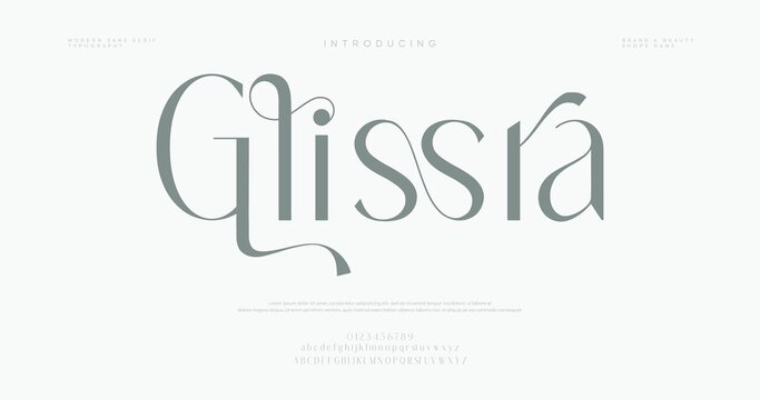Introducing the elegant Glissra font on a clean white background