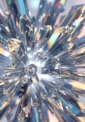 Geometric crystalline structures forming dynamic visual pattern with light