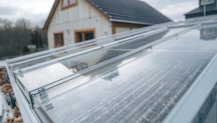 Obraz premium Close-up of acrylic roof panel for garage construction