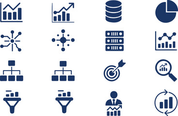 Collection of blue business and data analytics chart