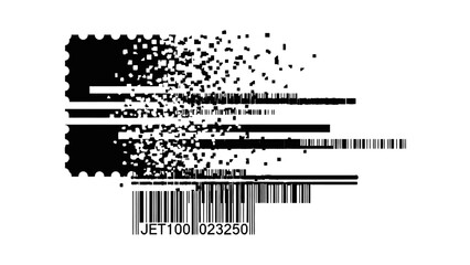 digital barcode data security concept glitching illustrating information processing breakdown cyber attack risks and tech disruption