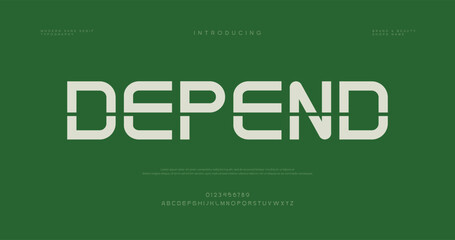 A modern green advertisement with the word DEPEND in large letters