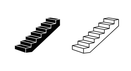 Obraz premium Modern stairs design 3d rendering black white minimalist architecture Vector