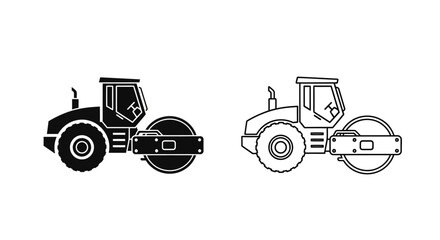 Construction equipment, heavy machinery, road construction, asphalt roller, road roller Vector