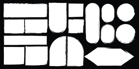 Geometric shapes cutouts on black background