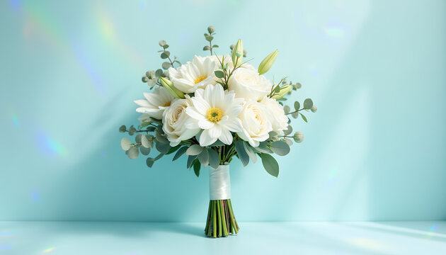 wedding bouquet of white flovers