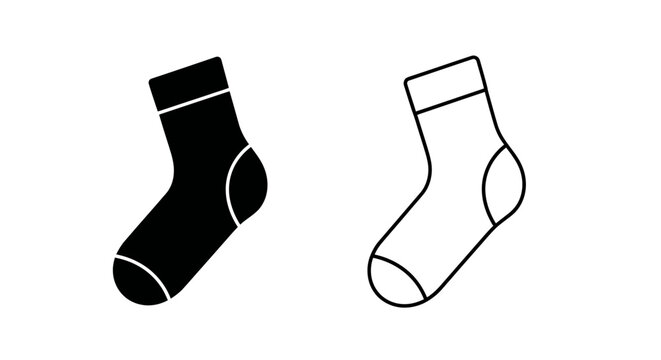 Black and white socks, minimalist socks, simple socks, pair of socks, monochrome socks Vector
