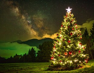 christmas tree in the forest