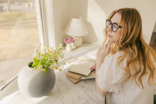 Thoughtful designer planning interior project