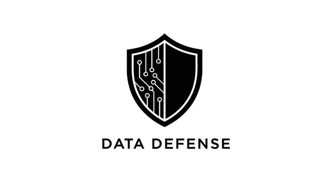 Data Defense Shield Logo Design Concept.