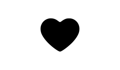 Fototapeta premium Single Black Heart Icon in Minimal Flat Vector Style Isolated on White Background