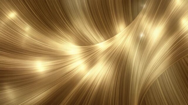 Smooth gold thread forming a reflective curve, elegant metallic surface catching light with luxurious shimmer and refined minimalist aesthetic.