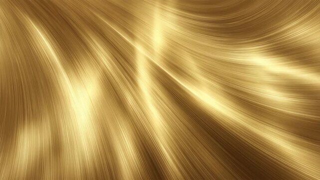 Smooth gold thread forming a reflective curve, elegant metallic surface catching light with luxurious shimmer and refined minimalist aesthetic.