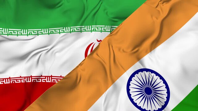Iran vs India flag seamless animation. high quality video