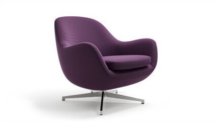 Obraz premium Lavender upscale office chair on silver base, isolated on white. Furniture collection