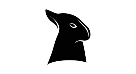 Obraz premium Simple black silhouette of a rabbit's head viewed from the side