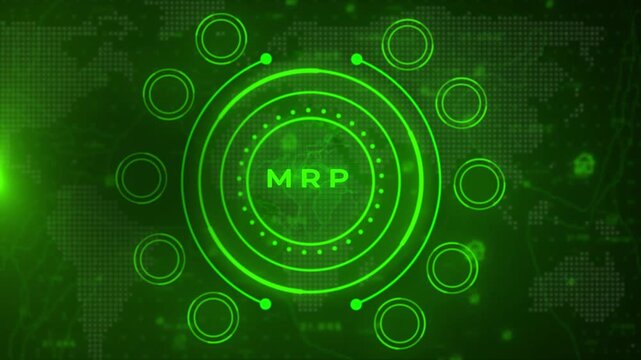 Business Intelligence MRP Analytics Dashboard with AI Technology, Financial Management, Digital Transformation, KPI Metrics, Corporate Strategy and Global Business Network Visualization