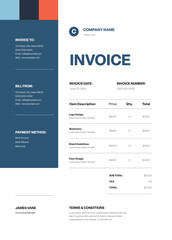 Blue And Black Invoice
