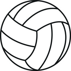 Simple black and white line drawing of a classic volleyball