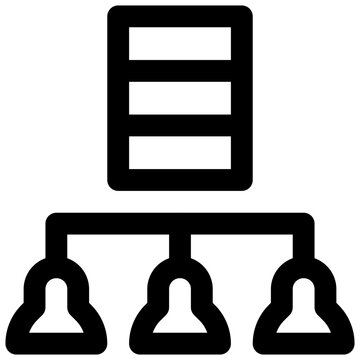 Multitenancy. Editable stroke vector icon.