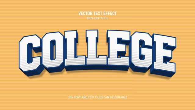 College text effect, sport varsity style text effect