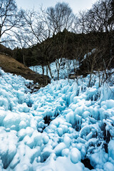 夕方のあしがくぼの氷柱