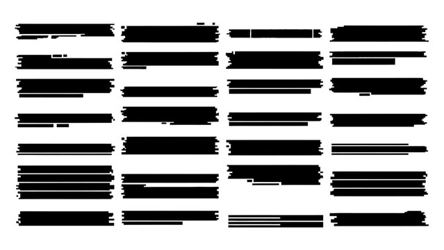 redacted text on a white document black blocks obscuring sensitive information symbolizing privacy confidentiality and data security.