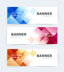 Geometric banner design with vector presentation template.