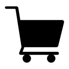 Shopping cart trolley icon outline isolated on transparent background.